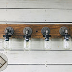 Aberdeen Industrial Farmhouse Vanity Light Fixture with Mason Jars